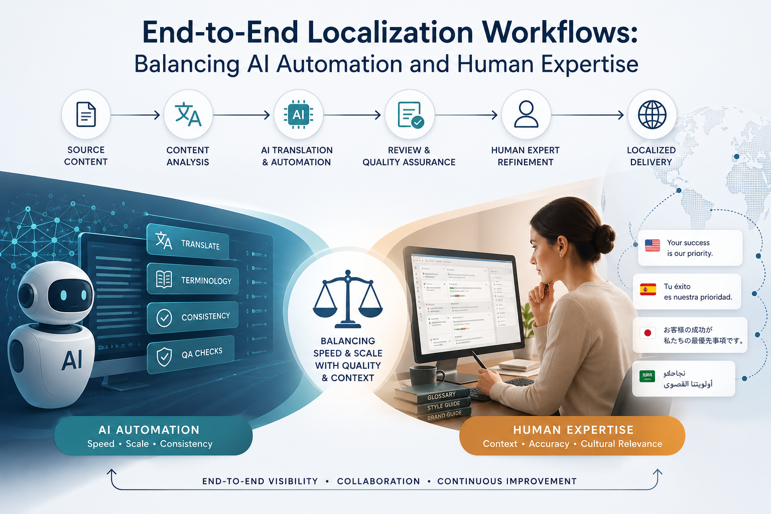 End-to-End Localization Workflows: Balancing AI Automation and Human Expertise